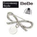 【20%OFFクーポン配布中】BeBe パール付き ビジューリボン ブローチ 子供服 子ども服 女の子 キッズ ギフト ジャケット プレゼント セレモニー ...