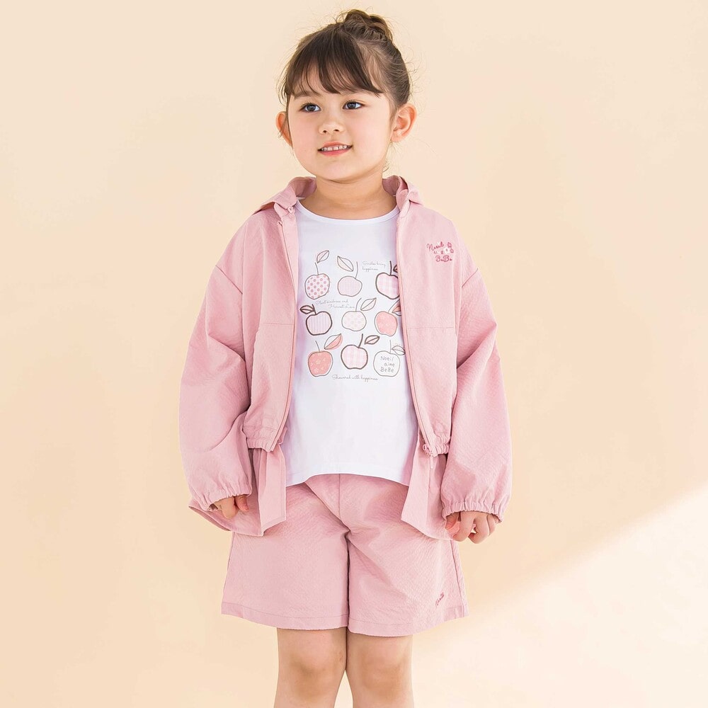 【半額】Noeil aime BeBe リップルストライプ ギャザー キュロット (90~130cm) 子供服 子ども服 女の子 キッズ ギフト ブランド プレゼント 90 100 110 120 130 春 夏 秋 お出かけ通園 通学 運動会 無地 ウエストゴム 通気性 可愛い かわいい おしゃれ ピンク SALE セール 3