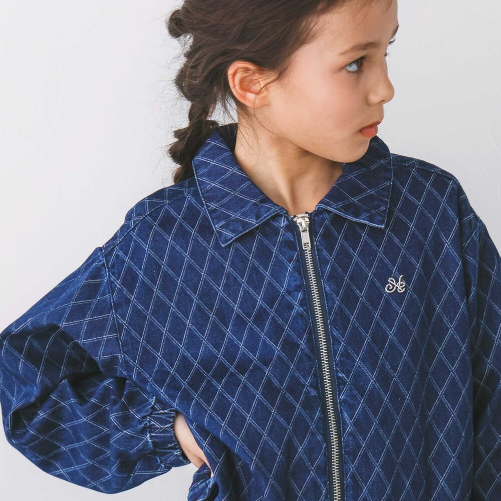 ＼最大20％OFFクーポン／【半額】nexchic 【お揃い】デニムツイルファスナー付きジャケット(110~150cm) 子供服 子ども服 女の子 キッズ ギフト ブランド プレゼント 110 120 130 140 150 通園 通学 かっこいい おしゃれ カジュアル 春物 春服 修学旅行 お出かけ 可愛い かわ 3