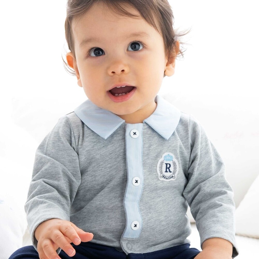 fillot de bebe reduction 天竺ストライプ襟カバーオール(70~80cm) ベビー服 女の子 ギフト プレゼント 出産祝い 新生児 3ヶ月 6か月 1歳 70 80 かわいい ポップ おしゃれ 人気 贈り物 誕生日 出産準備 春物 春服 内祝い バースデーフォト 誕生日祝い