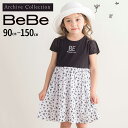 【20%OFFクーポン対象】【30%OFF】BeBe 【お揃い】復刻アーカイブ フローラル プリント ワンピース (90~150cm) 子供服 子ども服 女の子...