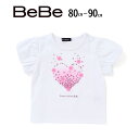 【30%OFF】BeBe パーティクルフラワーバルーンスリーブTシャツ(80~90cm) ベビー服 女の子 ギフト プレゼント 出産祝い 新生児 3ヶ月 6か月...