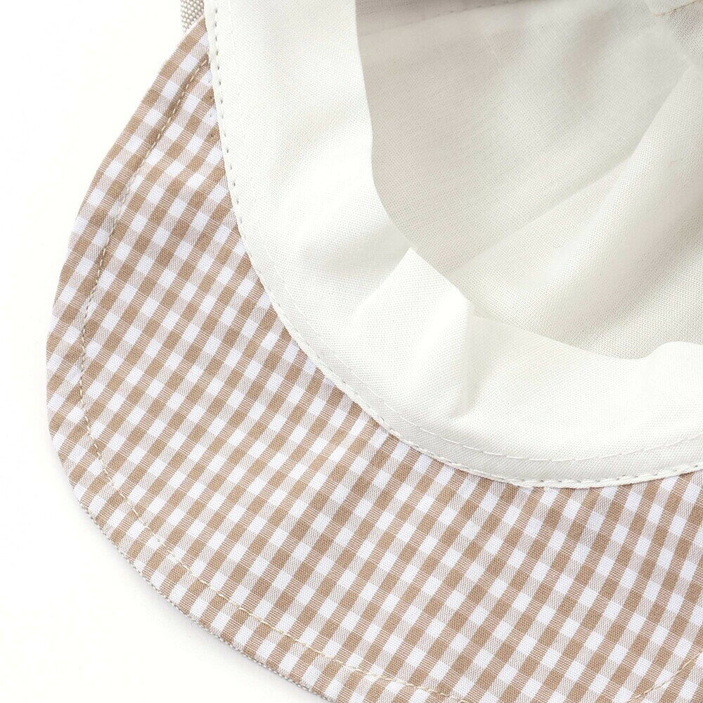 fillot de bebe reduction 【 UVカット 】オックスくま耳日よけ付きキャップ(44~50cm) ベビー服 男の子 ギフト プレゼント 出産祝い 新生児 3ヶ月 6か月 1歳 お贈り物 誕生日 出産準備 春物 春服 内祝い バースデーフォト 日除け 夏小物 夏 3