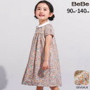BeBe 【DEVEAUX】【日本製】小花柄ラメドビー丸襟ワンピース(90~140cm) 子供服 子ども服 女の子 キッズ ギフト ブランド プレゼント 90 ...