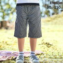 【30%OFF】BeBe 【お揃い】先染めチェックネーム付きハーフパンツ(80~150cm) 子供服 子ども服 男の子 キッズ ギフト ブランド プレゼント 8...