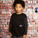 【3点20%OFFクーポン対象】WASK ナイロン袖ビッグTシャツ(100~160cm) 子供服 子ども服 男の子 キッズ ギフト ブランド プレゼント 100cm 110cm 120cm 130cm 140cm 150cm 160cm 25AW 長袖 秋服 秋物 通園 通学 保育園 幼稚園 小学生 お出かけ アメカジ ジュニア服