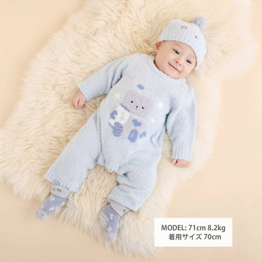 SLAP SLIP BABY 【お揃い/ウォッシャブル加工】アニマル ウサギ クマ ロボット もこもこ ロンパース(70~80cm) ベビー服 冬 女の子 ギフト プレゼント 出産祝い 新生児 3ヶ月 6か月 1歳 機能性 リンクコーデ 贈り物 誕生日 出産準備 バースデー 冬服 3