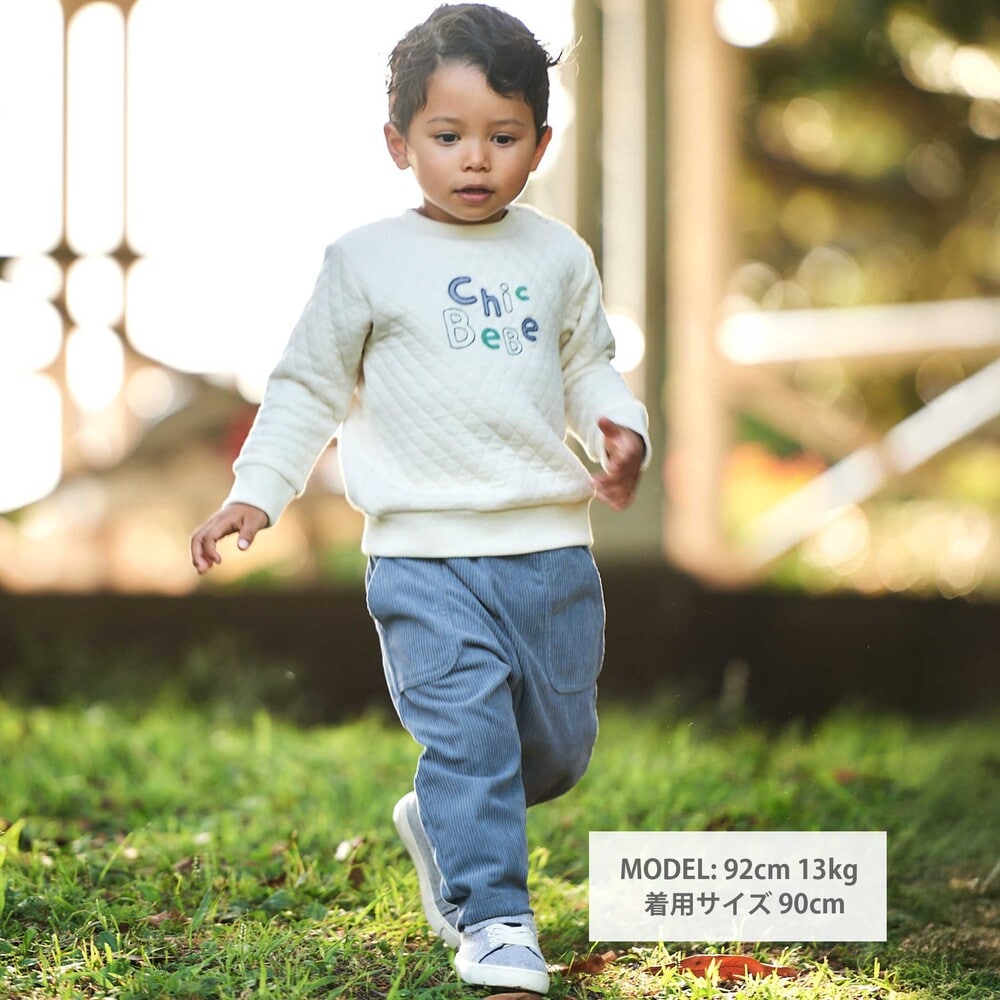 【半額】BeBe 接結キルトMIXロゴトレーナ...の紹介画像2