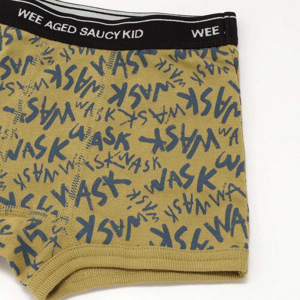 WASK 無地＆ロゴ柄2Pショーツ(100~160cm) 子供服 子ども服 男の子 キッズ ギフト ブランド プレゼント アンダーウェア パンツ 2点セット キッズ服 小学生 アメカジ 高学年 冬服 冬物 通学 お出かけ 100cm 110cm 120cm 130cm 140cm 150cm 160cm 2