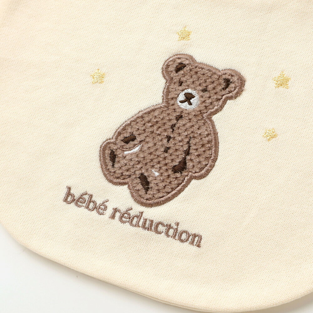 fillot de bebe reduction 裏毛クマパッチ刺しゅうスタイ ベビー服 男の子 ギフト プレゼント 出産祝い 新生児 3ヶ月 6か月 1歳 プチギフト お出かけ 贈り物 誕生日 出産準備 内祝い バースデー 冬服 通園 保育園 2
