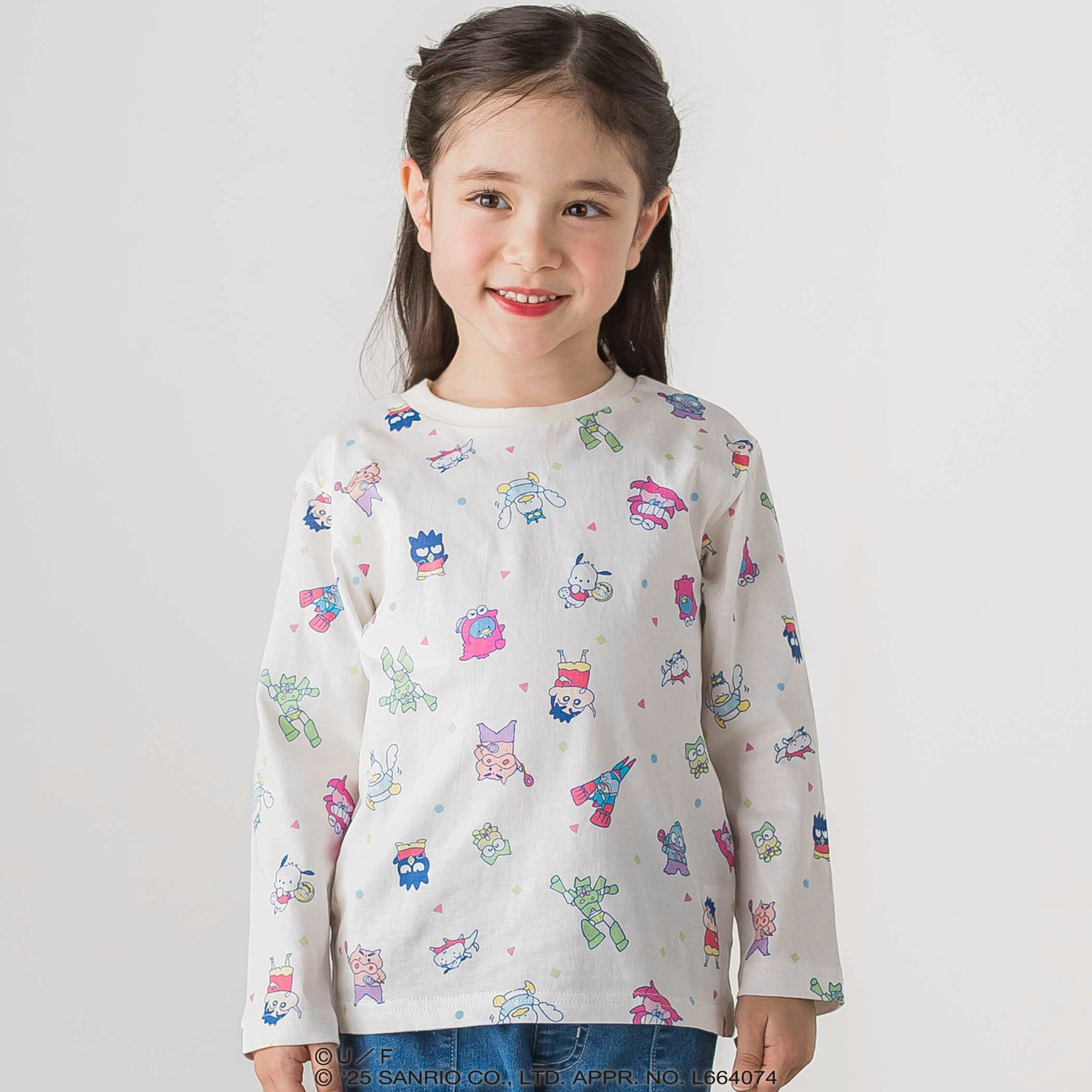 【SALE 30%OFF】【原作クレヨンしんちゃん×はぴだんぶい×SLAPSLIP】フロントプリント 半袖Tシャツ+総柄 長袖Tシャツ 2点セット(80~120cm) トップス 長袖 子供服 男の子女の子 キッズ服 コラボ ギフト キャラクター アニメ 保育園 小学生 90cm 100cm 110cm 120cm 130cm 3