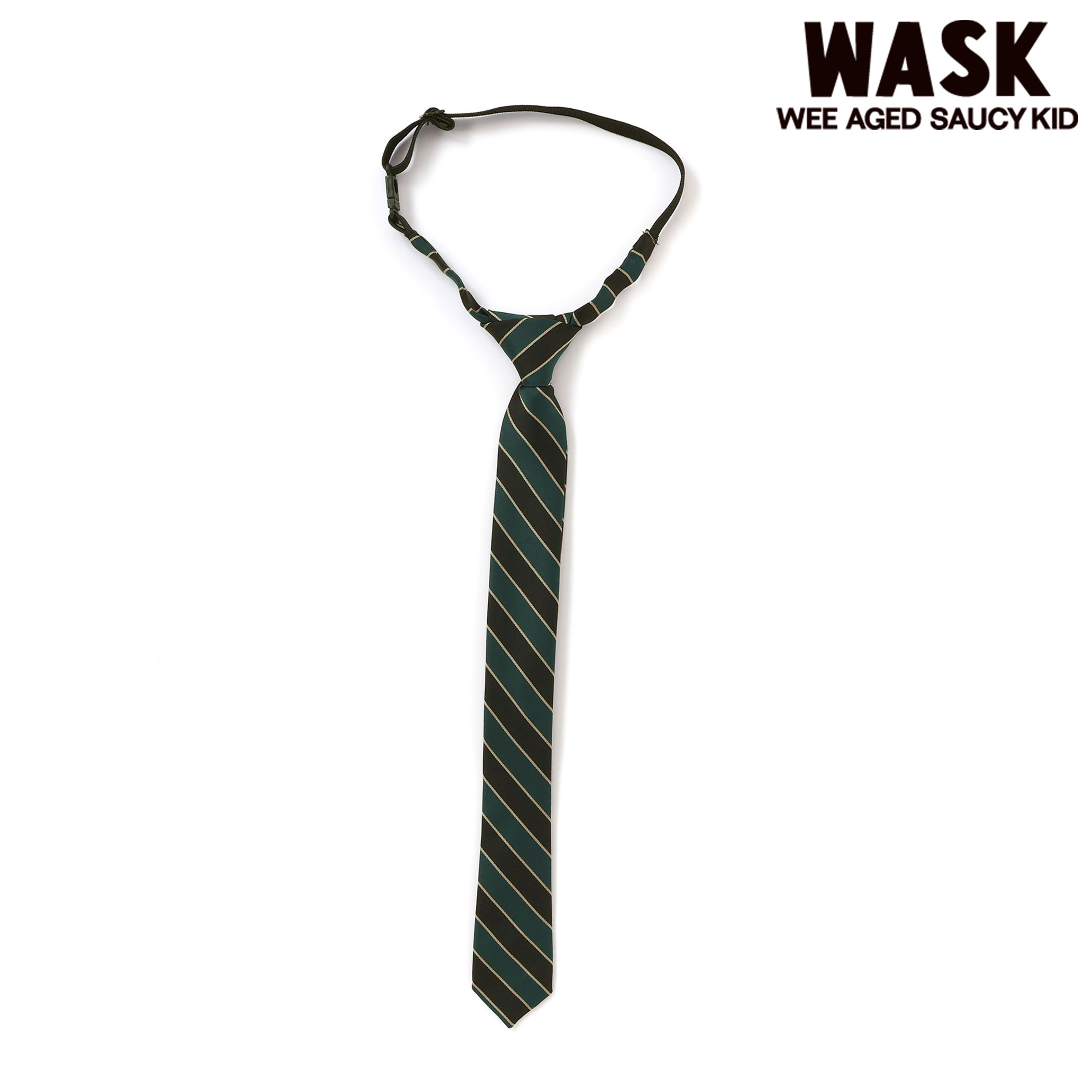 WASK ストライプネクタイ（グリーン系）卒園式 入学式 卒業式 子供服 男の子 アウター セレモニー フォーマル 結婚式 小物 キッズ服 小学生 アメカジ 高学年 ジュニア服 通学 幼稚園 110cm 120cm 130cm 140cm 150cm 160cm