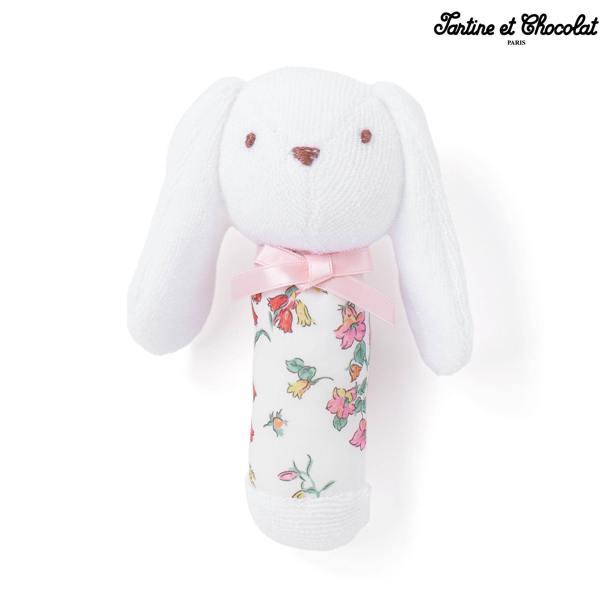 Tartine et Chocolat 【日本製】【お揃い】リバティ(BluebellFields) タナローン アニマル スティックラトルベビー ベビー服 女の子 ギフト プレゼント 出産祝い 新生児 3ヶ月 6か月 1歳花柄 リバティプリント お出かけ 贈り物 誕生日 出産準備 内祝い バースデー