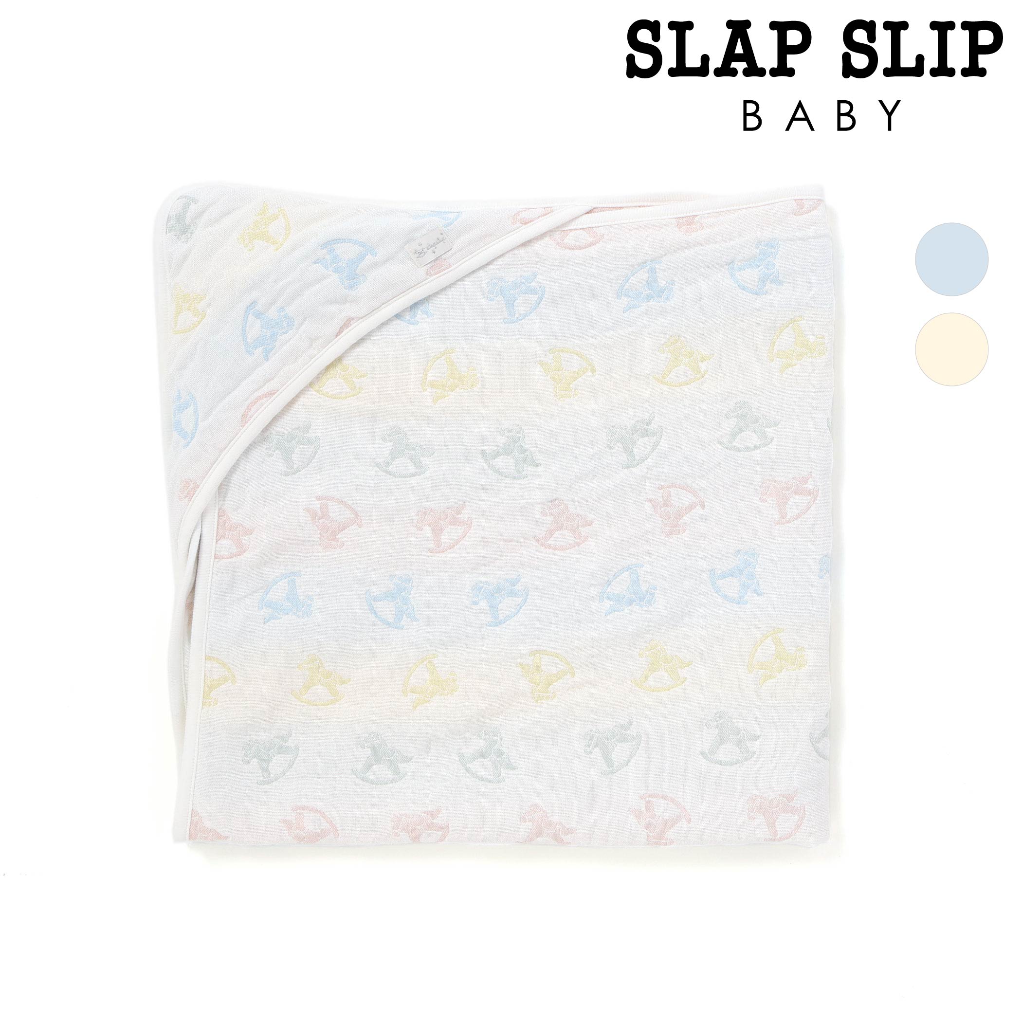 SLAP SLIP BABY 【お揃い】コットンクマ木馬総柄3重ガーゼおくるみベビー ベビー服 男の子 女の子 プレ..