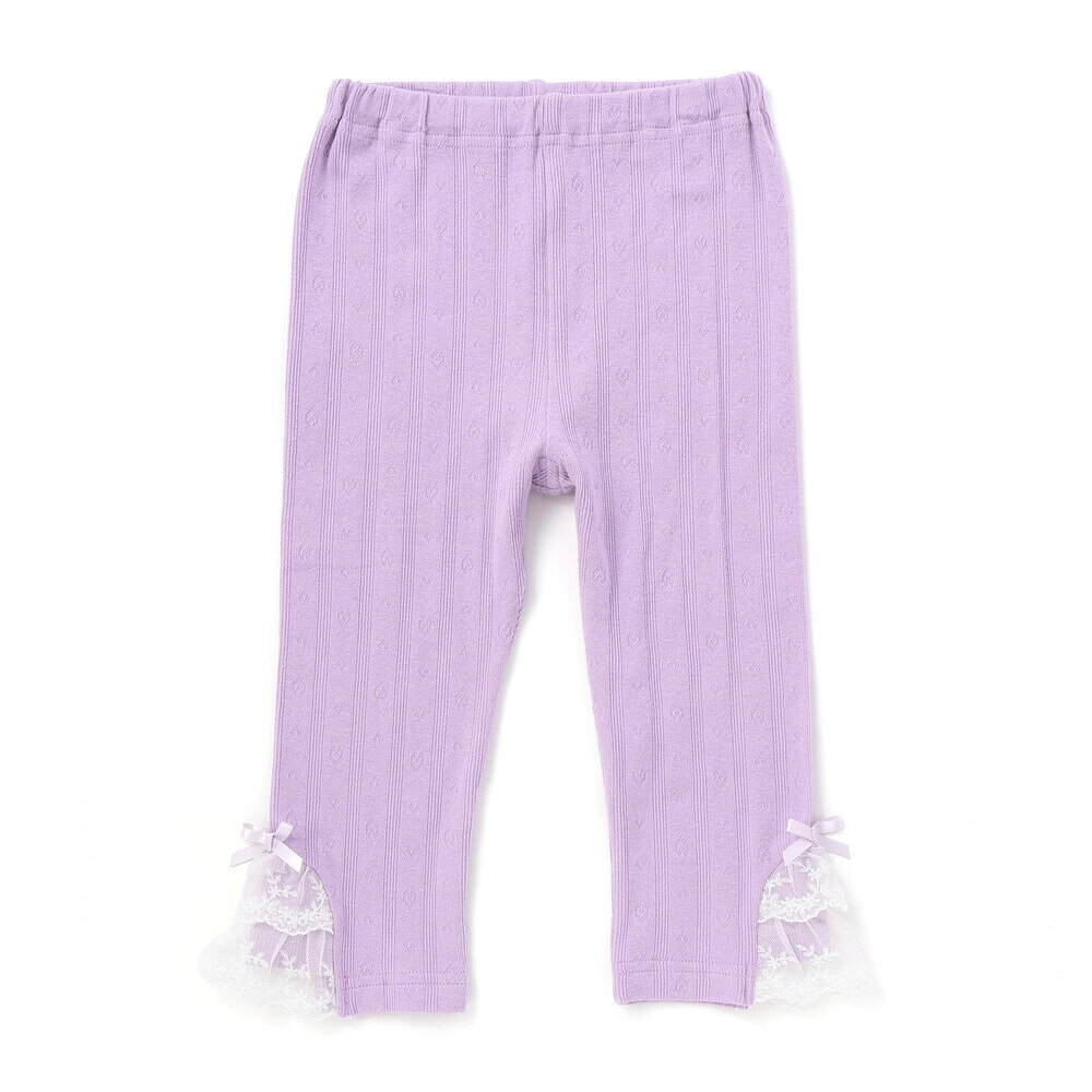【半額】SLAP SLIP 裾チュールレース7分丈レギンス(80~120cm) 子供服 おすすめ 女の子 キッズ ギフト ブランド プレゼント スパッツ 保育園 夏服 キッズ服 通園 通学 小学生 お出かけ 80cm　90cm 100cm 110cm 120cm