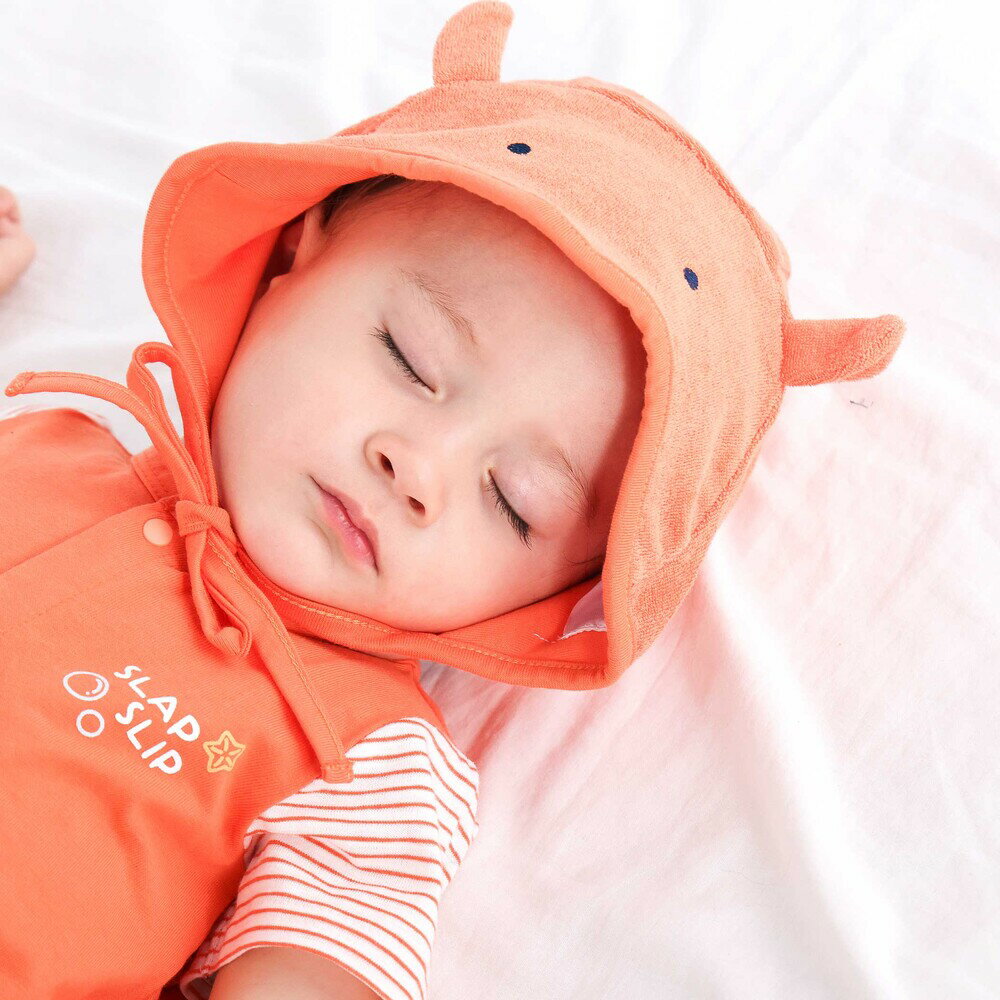 SLAP SLIP BABY 海の生き物ロンパース+帽子セットベビー(70~80cm) ベビー服 男の子 ギフト プレゼント 出産祝い 新生児 3ヶ月 6か月 1歳 2点セット 夏服 春服 贈り物 誕生日 出産準備 内祝い バースデー 通園 保育園 70cm 80cm 3