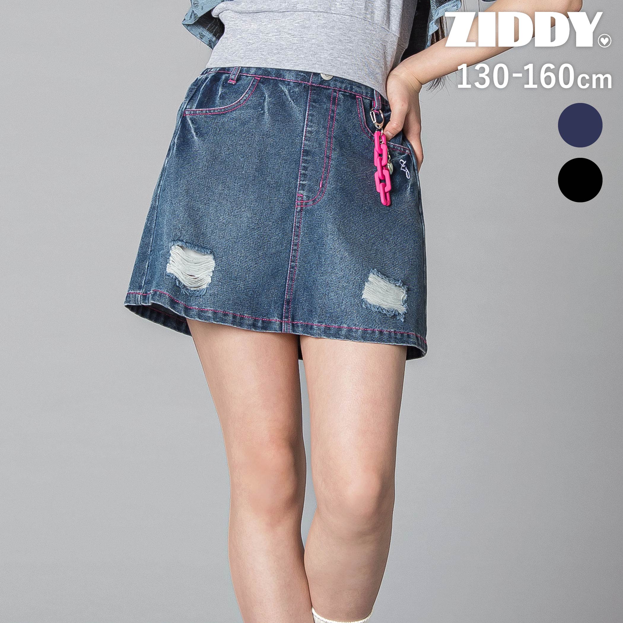 Rakuten - ZIDDY チェーンツキデニムボトム(130~160cm) 子供服 子ども服 女の子 キッズ ギフト ブランド プレゼント ショートパンツ 半ズボン 小学生 高学年 女子 服 中学生 10代 コーデ 韓国 ニコプチ 130cm 140cm 150cm 160cm