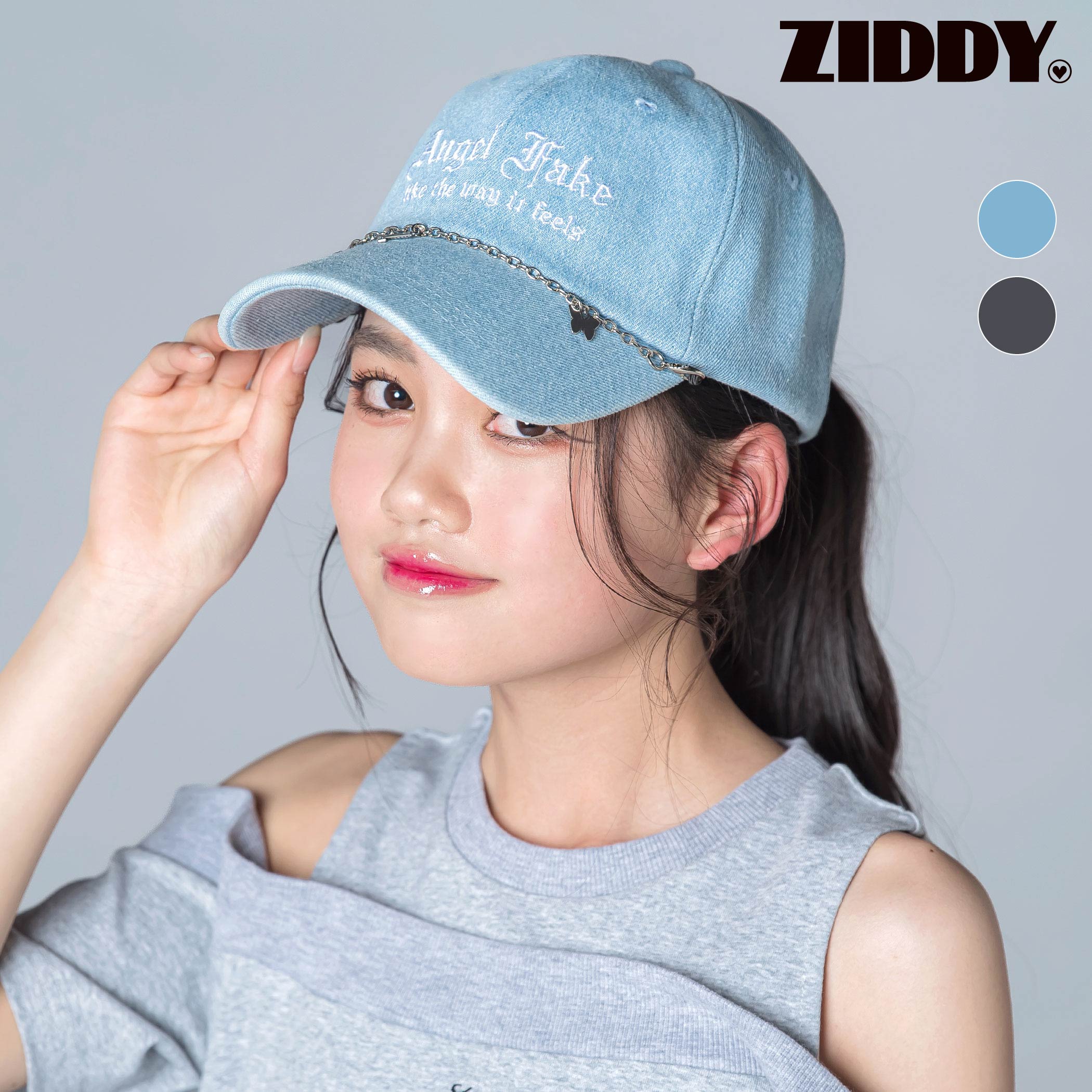 Rakuten - ZIDDY 【 ニコ☆プチ 】チェーンチャーム キャップ 子供服 子ども服 女の子 キッズ ギフト ブランド プレゼント サンリオ ティーンズファッション 小学生 高学年 女子 服 中学生 10代 コーデ 韓国 ニコプチ 130cm 140cm 150cm 160cm