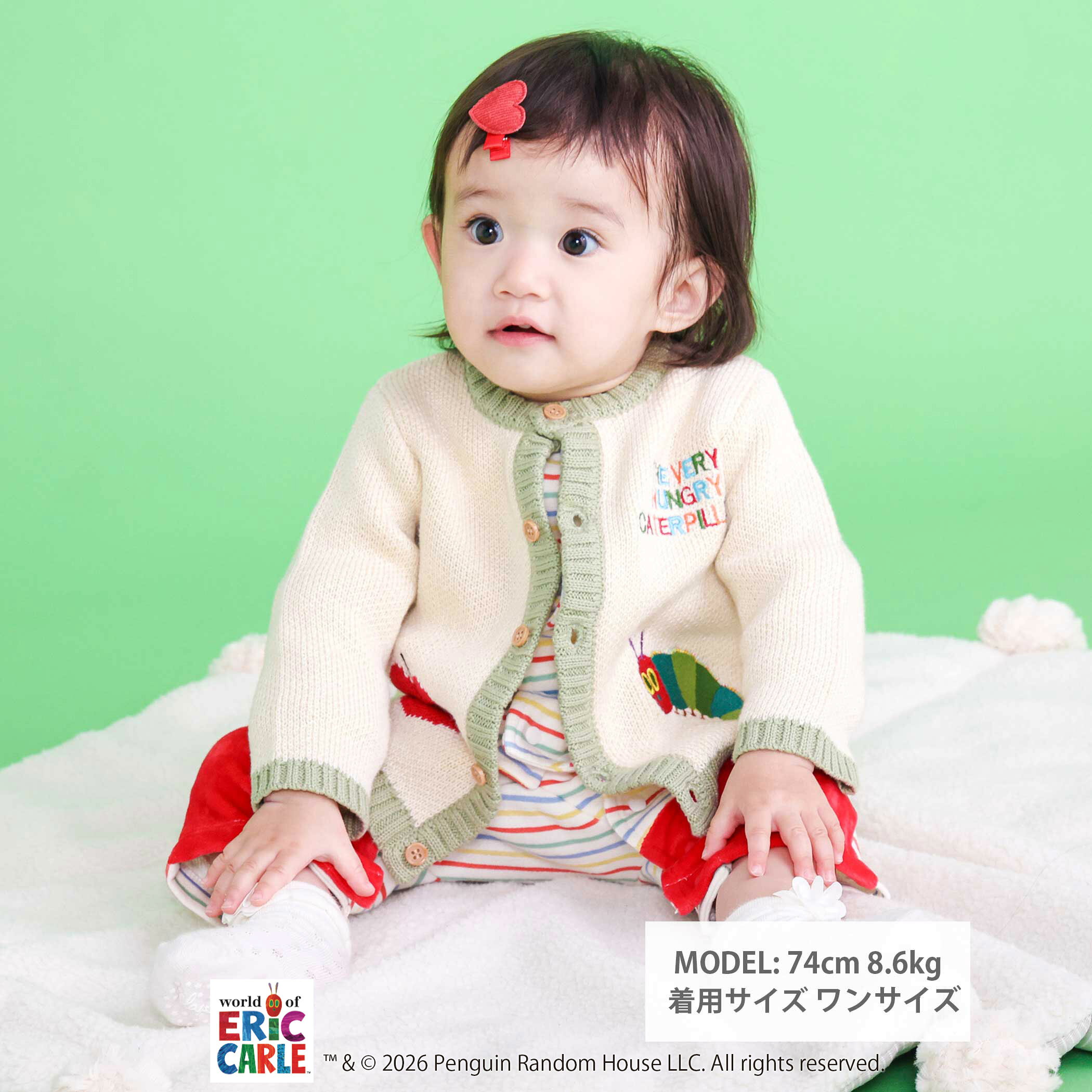 【再入荷！】SLAP SLIP baby 【絵本コラボ-はらぺこあおむし-】ワンポイントニット...