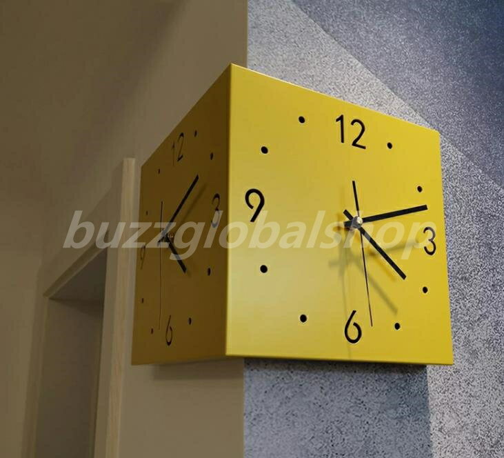 時計 壁掛け時計 両面 コーナー サイレント 壁掛け時計 クリエイティブ デコレーション クロック おしゃれ 2