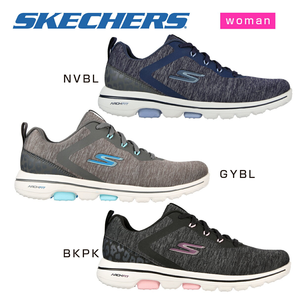 【Skechers スケッチャーズ】　【クリアランス】【全米オープン・エビアン選手権 覇者使用ブランド】　GO GOLF WALK 5　レディーススパイクレスシューズ　【123034】2022年モデル