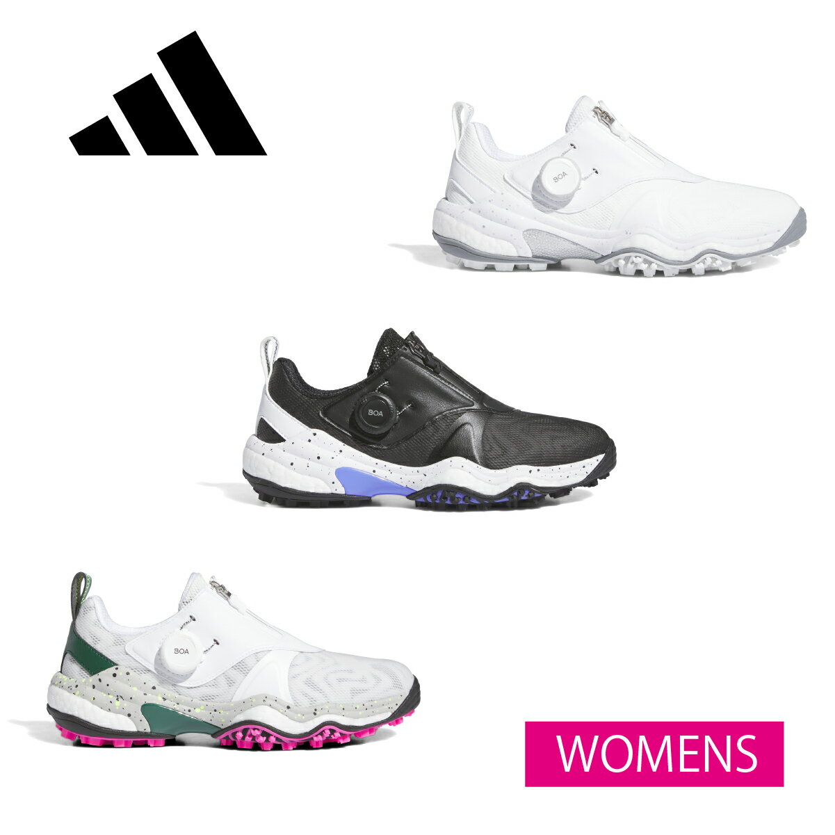 アディダス ゴルフスパイクレス シューズ ウィメンズ コードカオス 25 ボア NKZ95 ダイヤル式 レディースモデル adidas