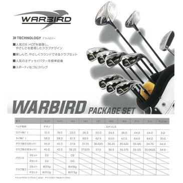 【レンタル】【ゴルフセット】キャロウェイ WARBIRD 2016キャディーバッグ+クラブ10本セット【ゴルフ場直送・返却OK】【メンズ】