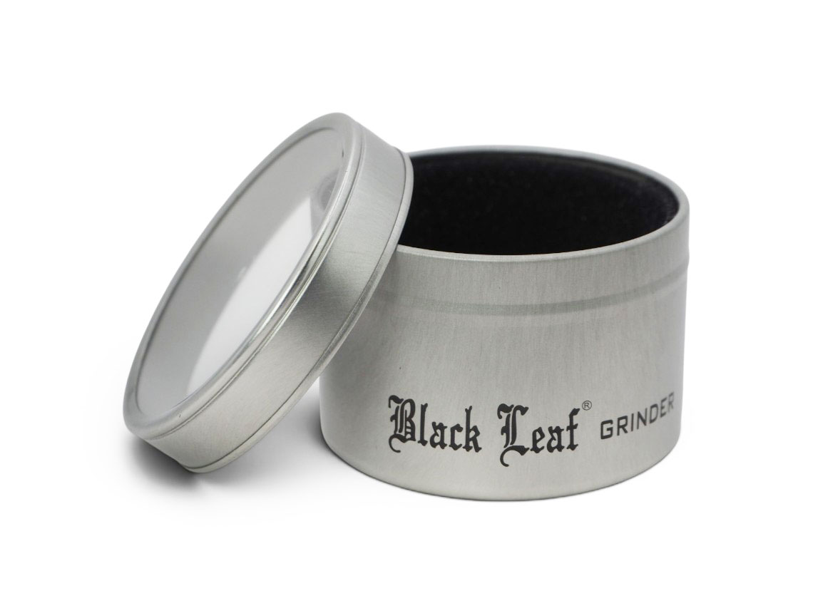 バズモンタージュ 楽天市場店のBLACK LEAF GRINDER 50mm ブラックリーフ アルミ グラインダー 4パーツ TURQUOISE BLUE｜アングル3