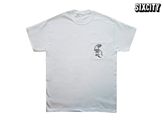 SIXCITY HANDSIGN POCKET ポケットTシャツ WHITE