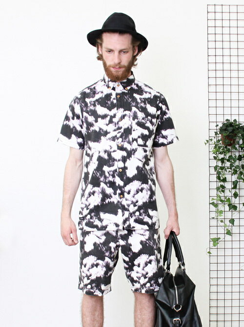 Son Of Wild ソンオブワイルド Monet Shirt 半袖ボタンダウンシャツ White