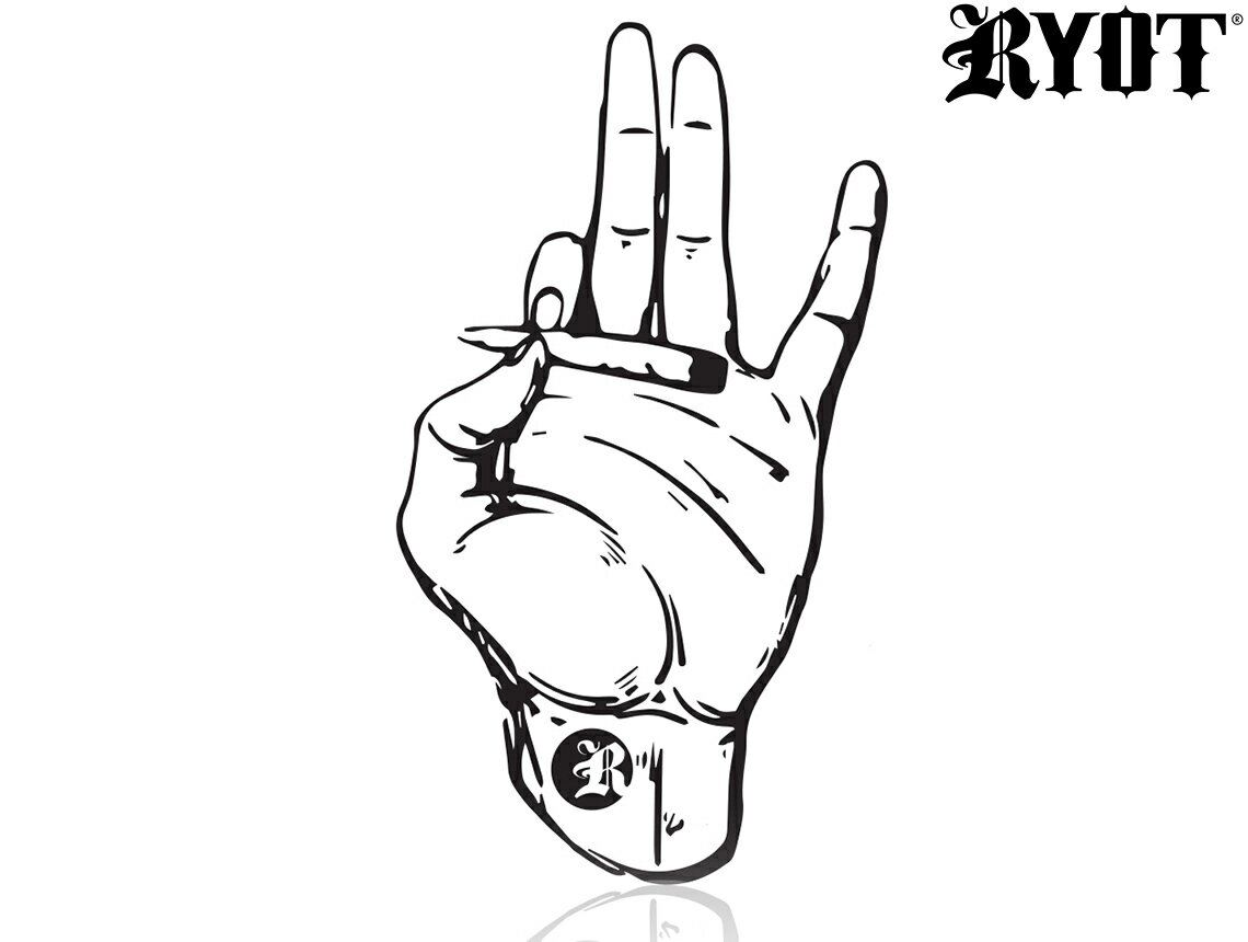 RYOT DIE CUT J HAND STICKER ダイカット ハンド ステッカー