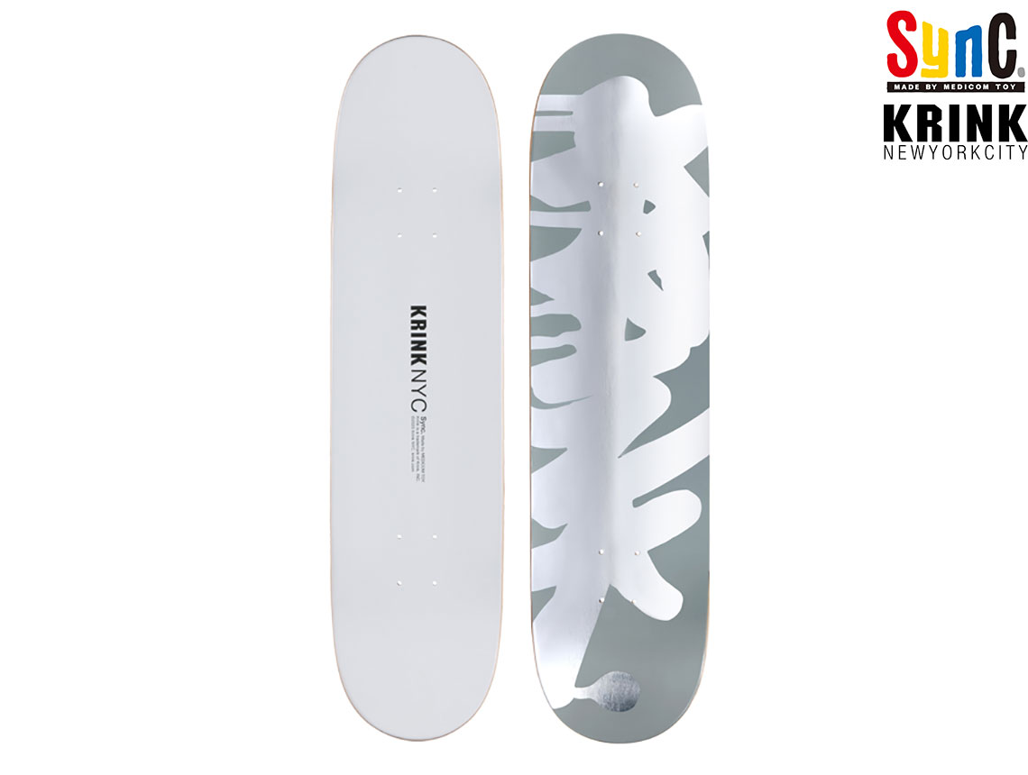 MEDICOM TOY Sync. KRINK SKATEBOARD GRAPHIC メディコムトイ シンク クリンク スケートボードデッキ グラフィック グレー