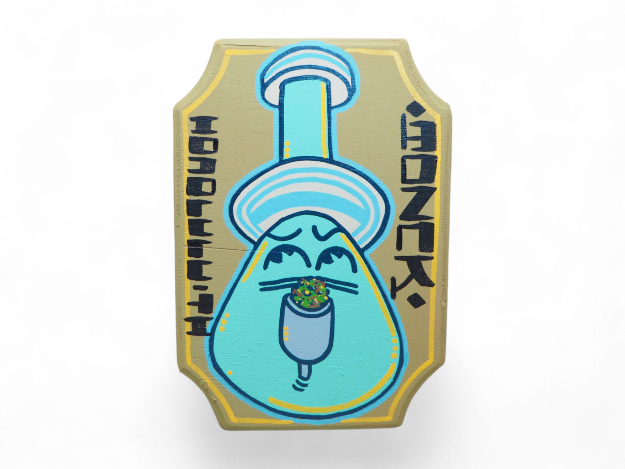 商品情報カラー（色について）モニター発色の具合により色合いが異なる場合がございますTonk Graffiti Art Canvas TAW8 ハンドメイド キャンバス アート ハワイはホノルルで活動する グラフティーアーティスト Tonk マリファナ 大麻 バッズ や ボング パイプ などをデザインした アート Tonk Graffiti Art Canvasハンドメイド キャンバス アート木材キャンバスにWeed、マリファナ（大麻）バッズや、ボング、パイプなどをデザインしたアートを乗せたアイテム棚に置いたり、壁に飾ったり、お部屋に420アートが煙たいビュジュアルを作りますサイズ:約18cm×約14cmキャンバス木材の厚さ:約9mm[必ずお読みください]完全ハンドメイドの為、ペイントの色や文字の滲み、擦れ、サイズなどにバラツキがあります。ご理解頂きオーダーお願い致します。[Tonk From Honolulu Hawaii]ハワイはホノルルで活動する、Weedを愛するグラフティーアーティストその他のTonk Graffiti Artはこちらから 2