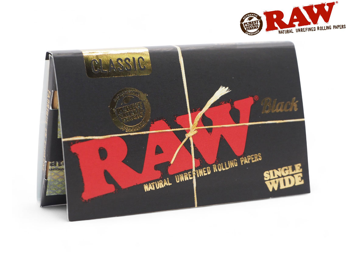 100枚入り RAW BLACK SINGLE WIDE ロウ ブラック シングルワイド ペーパー 極薄