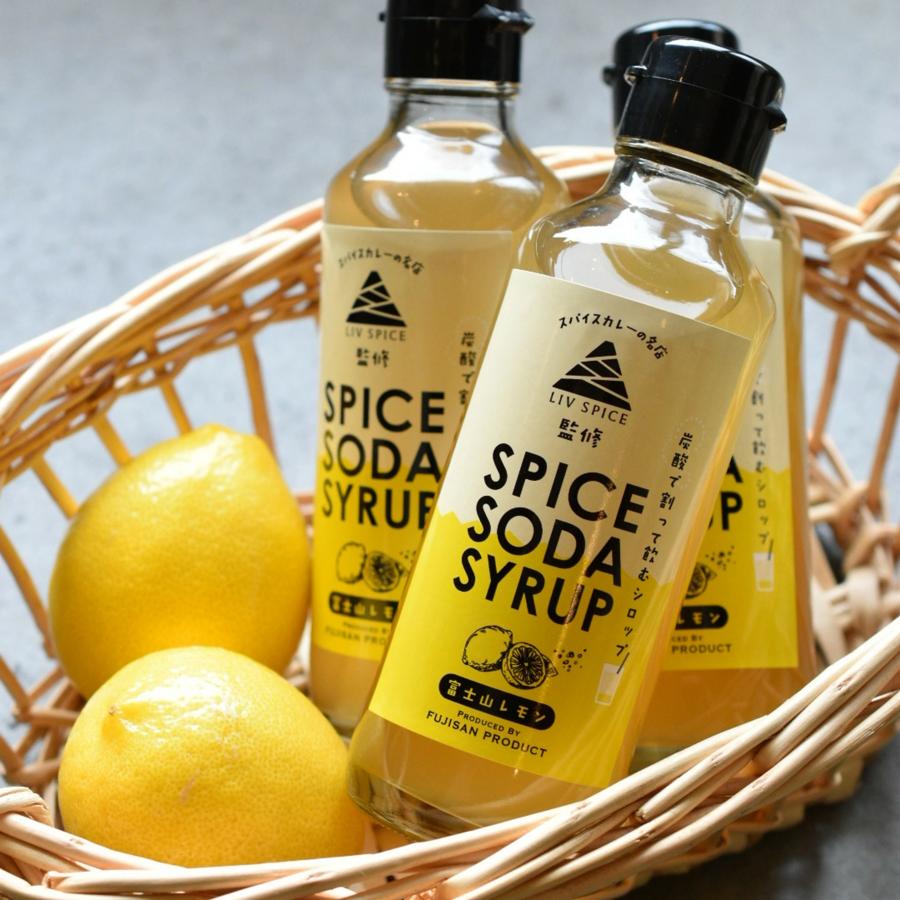 BUZZTOWN(バズタウン)の200ml × 3本セット 富士山 レモン スパイス ソーダ シロップ 山梨 柑橘 スパイス 炭酸 ハイボール 原液 シロップ　飲料 濃縮 ジュース 炭酸割 お中元 カクテル アウトドア 誕生日 ドリンク ギフト 贈答 プレゼント LIV SPICE リブスパイス お取り寄せ｜アングル3