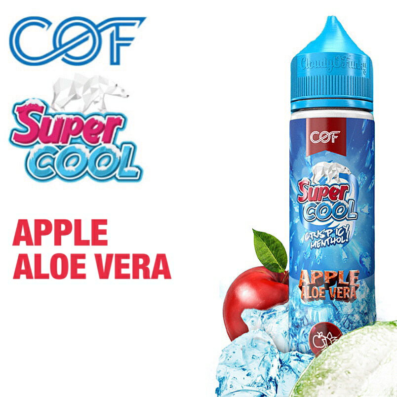 【送料無料】Cloudy O Funky Super Cool Apple Aloevera 60ml アップル アロエ 清涼剤 メンソール COF 電子タバコ vape ベイプ フルーツ リキッド マレーシア