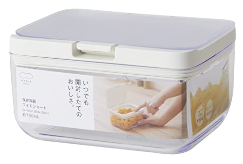 マーナ (marna) 保存容器 (ワイドショート/クリア) キッチン 収納 プラスチック (食材 調味料 湿気防止) グッドロックコンテナ K762CL