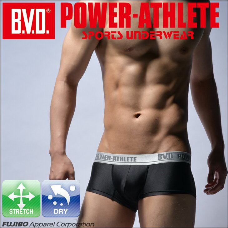 BVD　POWER-ATHLETE　マイクロボクサーパンツ　ローライズ　スポーツアンダーウェア　【コンビニ受取対応商品】