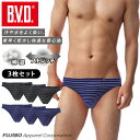 【300円OFFクーポン配布】【送料無料】【期間限定セール】3枚セット B.V.D. ビキニ ボーダー BVD ブリーフメンズインナー 下着 肌着 アンダーウェ...