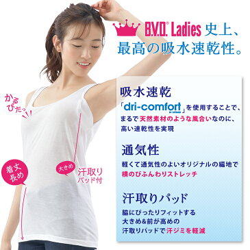 ULTRADRY ウルトラドライ 汗取りパッド付 タンクトップ (LL) リクルート カジュアル 吸水速乾 通気性 クールビズ COOL BIZ 脇汗 汗脇パッド 汗取り bvd BVD B.V.D. 【コンビニ受取対応商品】 baga50-ll