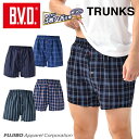 B.V.D. トランクス 【10％OFFクーポン】【期間限定20％OFFセール】BVD 先染トランクス チェック ストライプ 前開き メンズインナー アンダーウェア 男性 下着 （M/L/LL） gr275