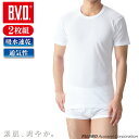 【500円OFFクーポン配布】【ポイント10倍】【期間限定20%OFFセール】2枚組 B.V.D. カノコメッシュ 丸首半袖Tシャツ 吸水速乾 クールビズ メン...