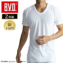 【500円OFFクーポン配布】【期間限定20%OFFセール】U首半袖シャツ 2枚組 BVD NEW STANDARD /メンズインナー/【綿100%】/インナー...