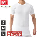 【300円OFFクーポン】【5枚セットで送料無料25％OFF！】BVD Finest Touch EX 丸首半袖Tシャツ(S.M.L) 綿100％ シャツ メンズ インナー 下着 肌着 抗菌 防臭 無地 fe313-5p コットン