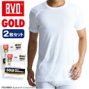 【777円OFFクーポン】【期間限定20％OFFセール】2枚組セット！B.V.D. GOLD 丸首半袖シャツ S,M,L BVD 綿100％ インナーシャツ メンズ下着 肌着 無地 白シャツ g013-2p コットン