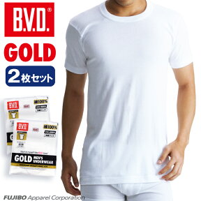 【100円OFFクーポン】【期間限定20％OFFセール】2枚組セット！B.V.D. GOLD 丸首半袖シャツ 3L BVD 綿100％ シャツ メンズ インナーシャツ 下着 肌着 大きいサイズ g013-2p コットン