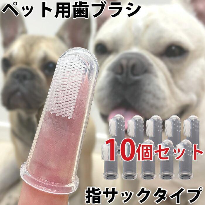 犬 歯ブラシ 10点セット ペット用歯ブラシ シリコン 指サック 歯周病予防 口腔ケア デンタルケア お買い物マラソン 1000円 KM549G-10