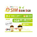 新発売【eSIM版！荷物のお届けなし！メールにて送信】タイ 専用 eSIM 5GB/8日 プリペイド e-SIM データ通信 音声通話SIMカード タイesim 中国聯通 ChinaUnicom 【eSIM対応機種専用】タイ旅行 タイ出張