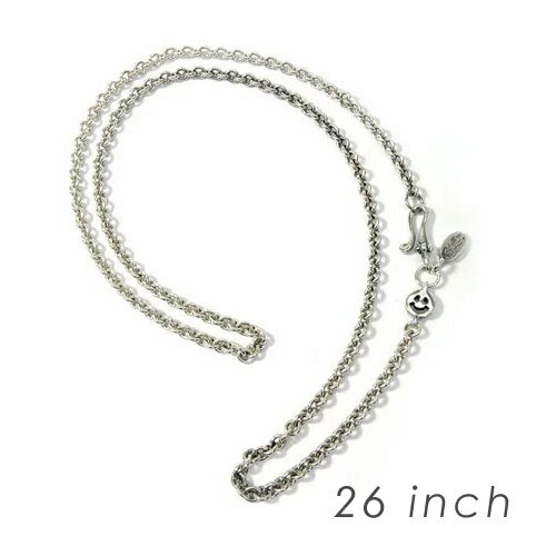 【BWL正規取扱販売店】Bill Wall Leather ビルウォールレザー 送料無料 BWL Round Chain Necklace w/ Tiny Charm and Oval BWL Tag 26 (Specify) ラウンドネックレス w/タイニーチャーム＆オーバルBWLタグ/シルバーアクセサリー/チェーン/26インチ/65cm