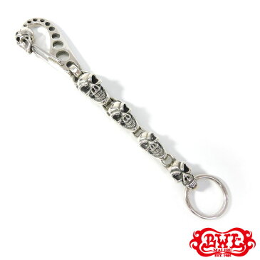 【BWL正規取扱販売店】ビルウォールレザー【送料無料/あす楽】VINTAGE SKULL CLIP 3 G.L.S w/1 HALF SKULL　ビンテージスカルクリップ3グットラックスカル w/1ハーフスカルキーチェーン/シルバーアクセサリー